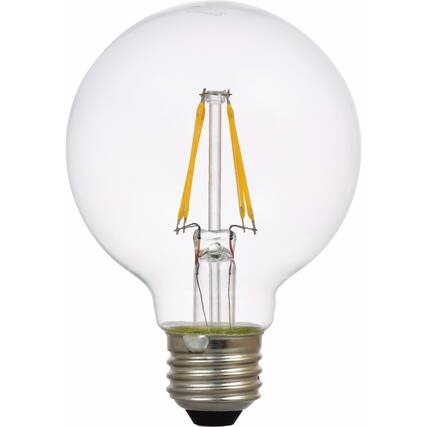 Front. Sylvania - Sylvania Natural G25 E26 (Medium) LED Bulb Soft White 40 Watt Equivalence 2 pk.