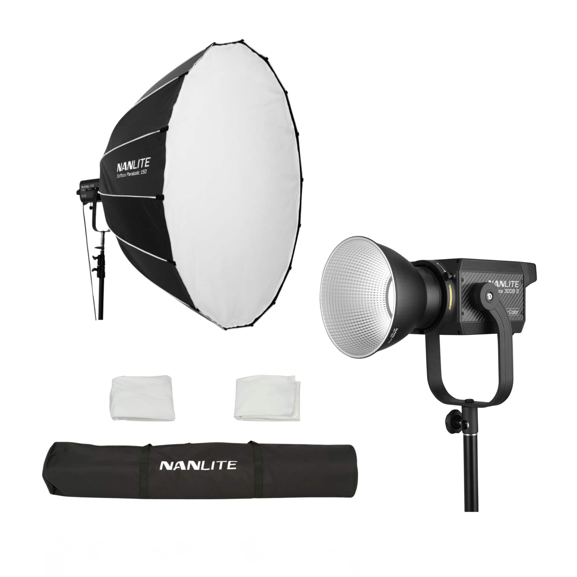 Forza 300B II Spotlight with Nanlite Parabolic 150 Softbox Bundle