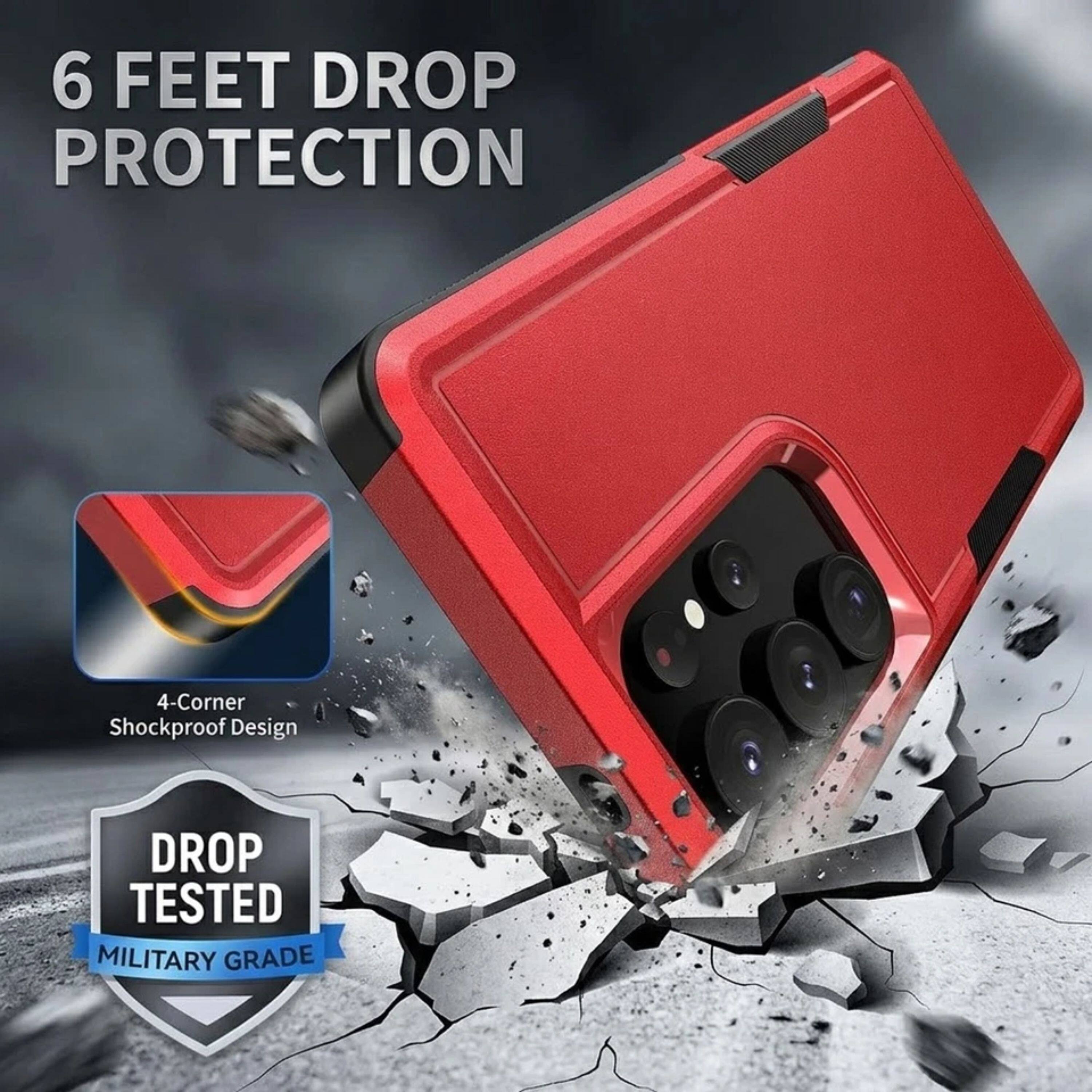 6 FEET DROP PROTECTION  
4-Corner Shockproof Design  
DROP TESTED MILITARY GRADE