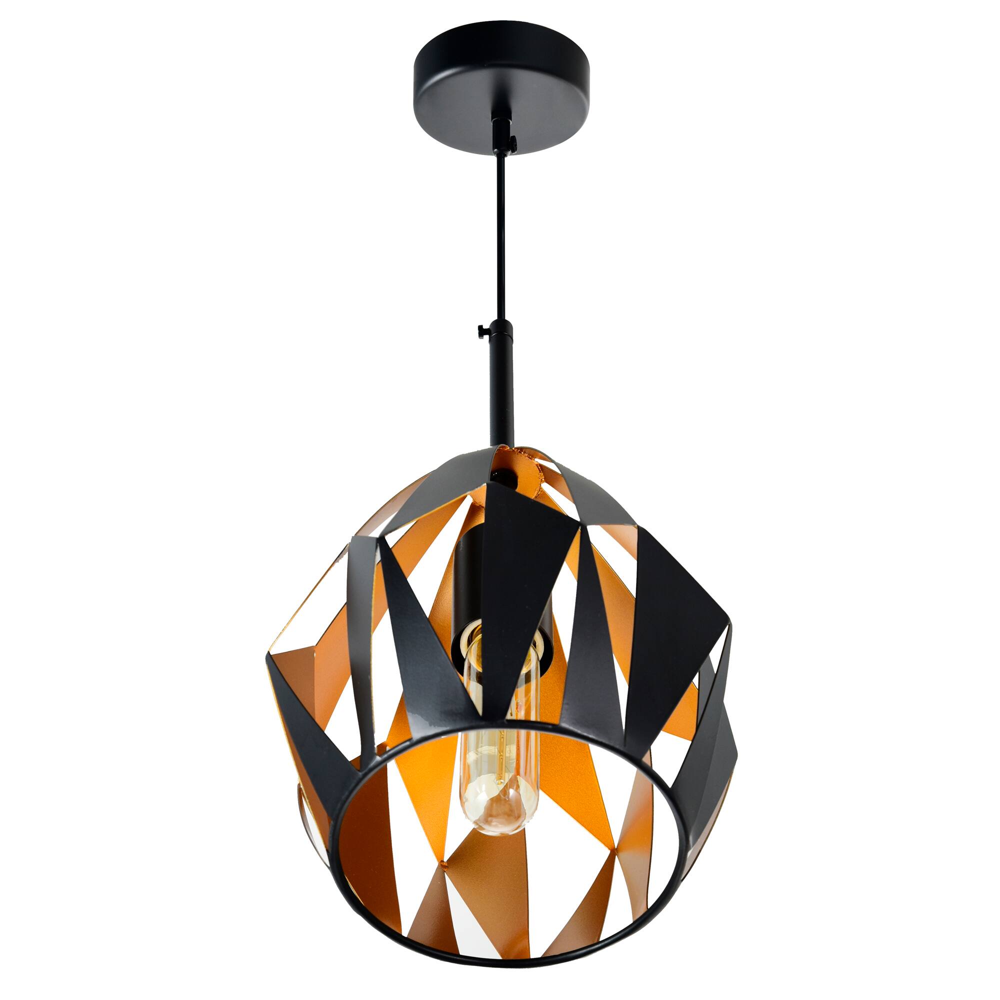 Alt View 1. CWI Lighting - Oxide 1 Light Down Mini Pendant With Black+Copper Finish - Black & Copper.