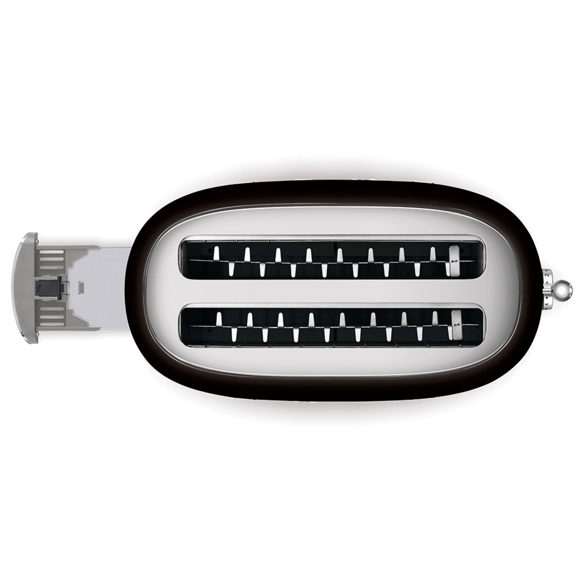 Alt View 1. SMEG - SMEG TSF02 4-Slice Long Wide-Slot Toaster - Black.