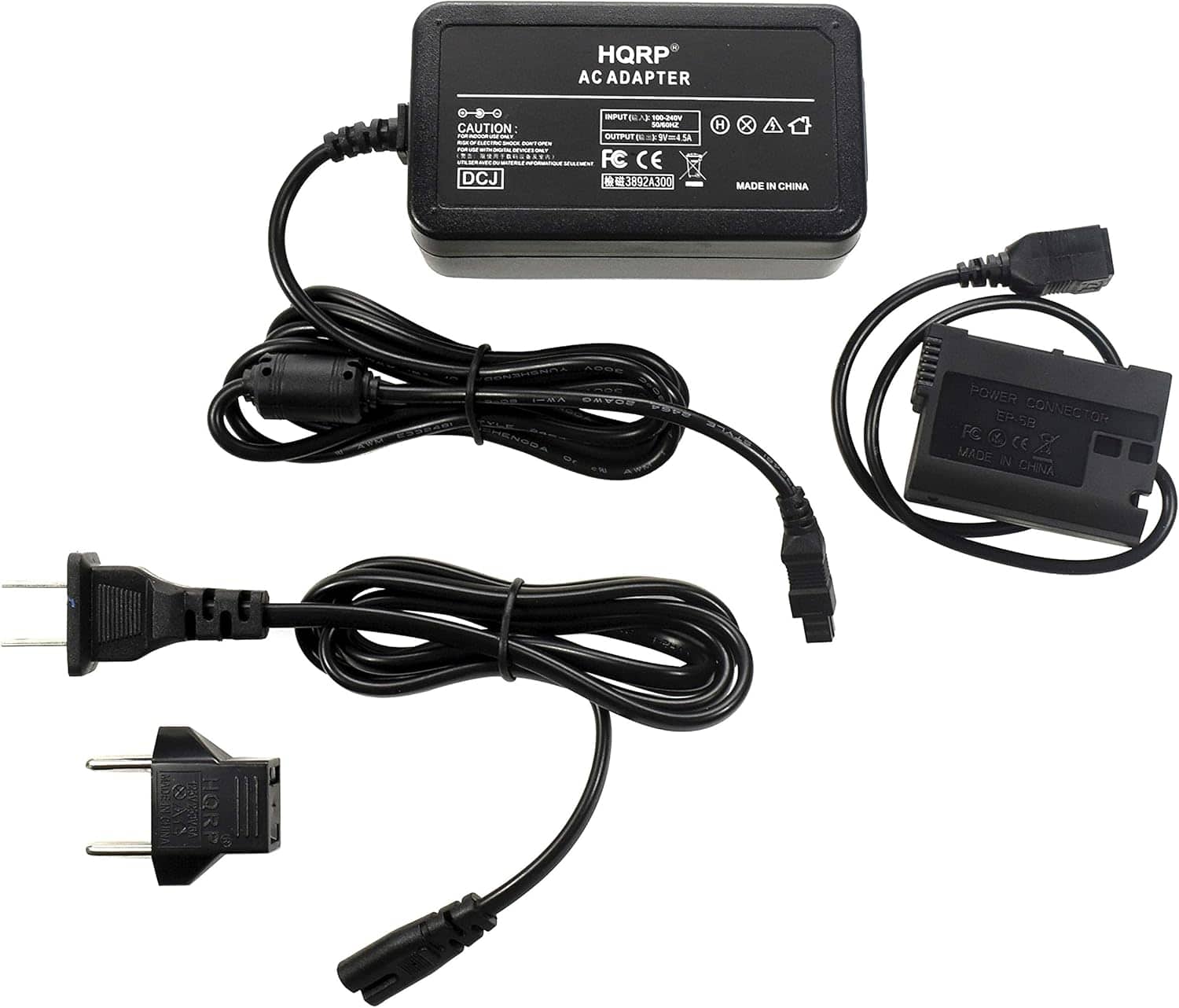 HQRP - AC Adapter for Nikon Z5 Z6 Z7 Z6II Z7II D500 D600 D610 D750 D780 D800 D800E D810 D850 D7000 D7100 D7200 1 V1 Camera