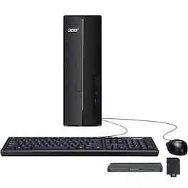 Acer - Upgraded - Aspire XC1715 Desktop,Intel Processor N150,16GB DDR5,512GB SSD+1TB Dock Set,Win 11 Pro,USB Keyboard&Mouse - Black