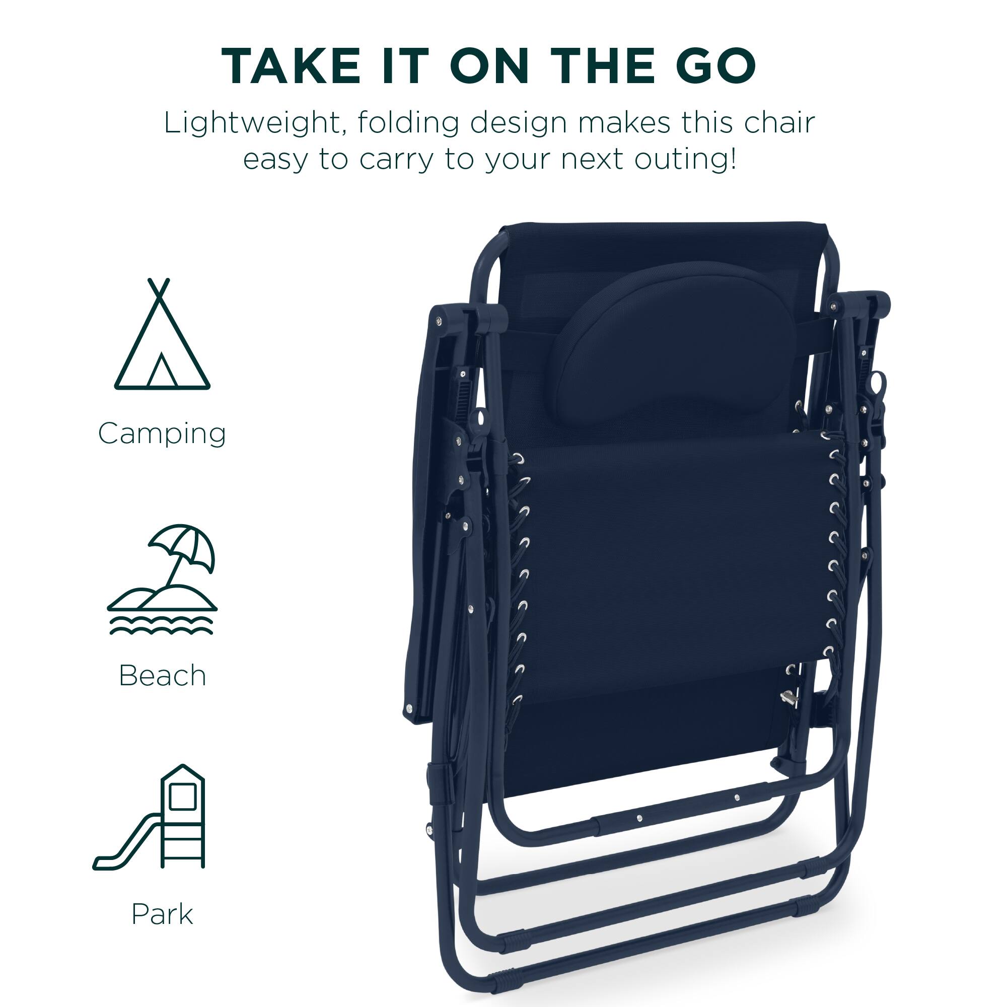 TAKE IT ON THE GO
Lightweight, folding design makes this chair easy to carry to your next outing!

Camping
Beach
Park