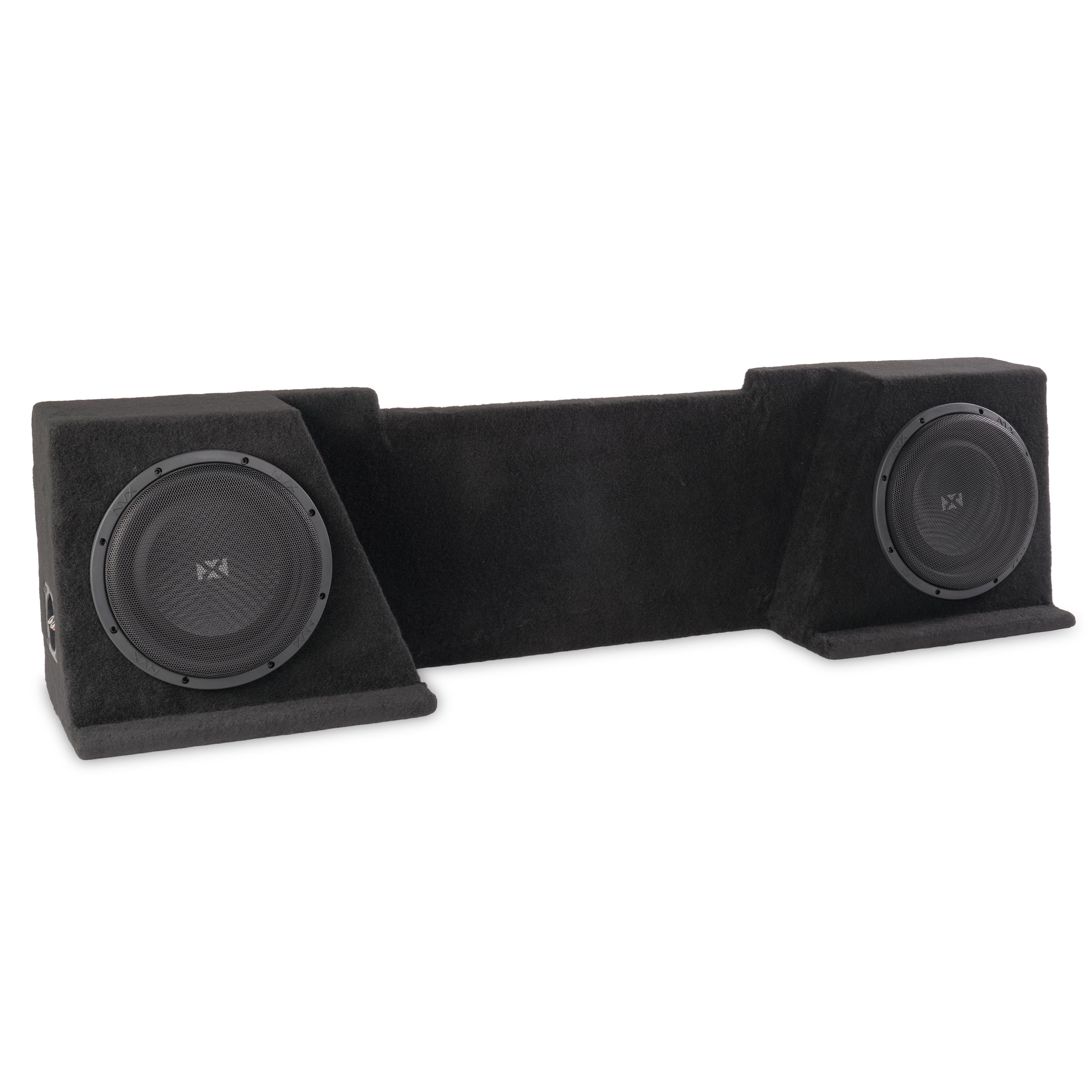 NVX - 2008-2013 Silverado/Sierra Extended Cab Bass Package - Dual 10" Sealed Subwoofer Enclosure & Amplifier Bundle - Black