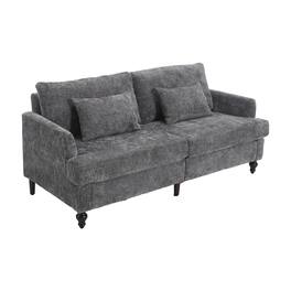 Ecooso - Mid-Century Modern Fabric Loveseat Sofa, 2-Seat Upholstered Couch with Wood Legs for Living Room or Bedroom - Gray