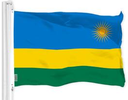 G128 - Rwanda 3x5 ft Flag — 150D Polyester, Indoor/Outdoor with Brass Grommets - Assorted Colors