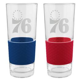 Great American Products - Philadelphia 76ers 22oz. Logo Score Pint Glass Two-Piece Set - Multicolor