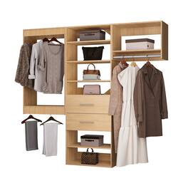 LOVMOR - 96 in Wood Modular Closet System Unit-Customizable Wall Mounted Walk-In Closets for Bedroom or Walk-in Closet - Wood