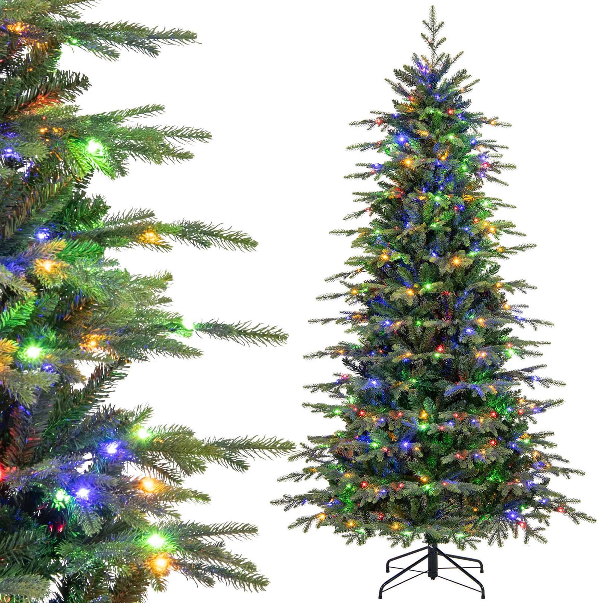 Alt View 9. Costway - Costway 7.5 FT Artificial Christmas Tree with 1162 Branch Tips 380 LED Lights 3 Timers Remote - Green.