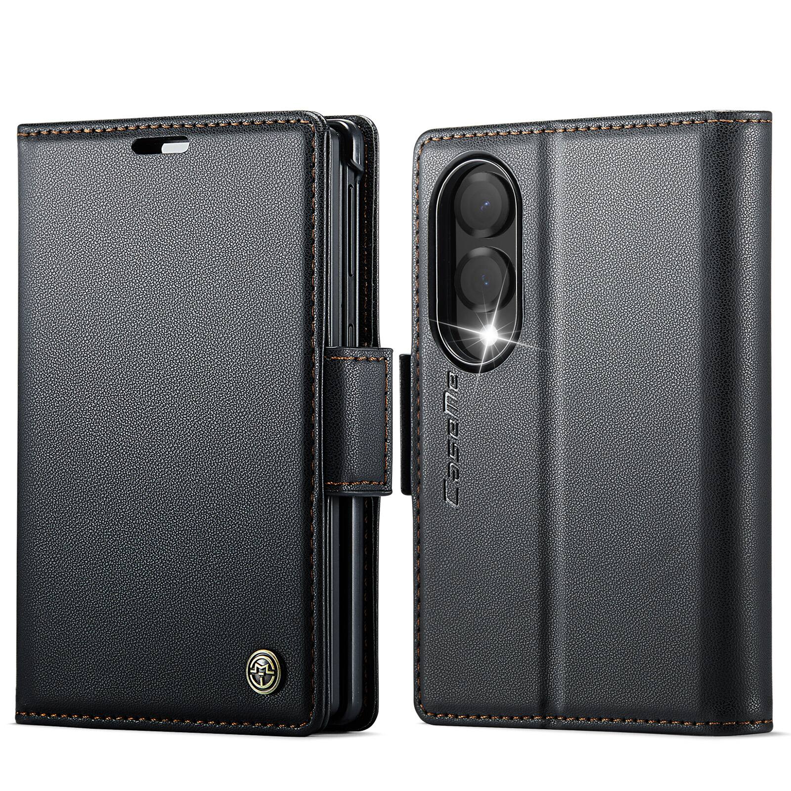 Alt View 9. UUCOVER - For Samsung Galaxy Z Fold8 Wide PU Leather Wallet Case with RFID Blocking Card Holder Cash Slot, Magnetic Folio Cover - Black.