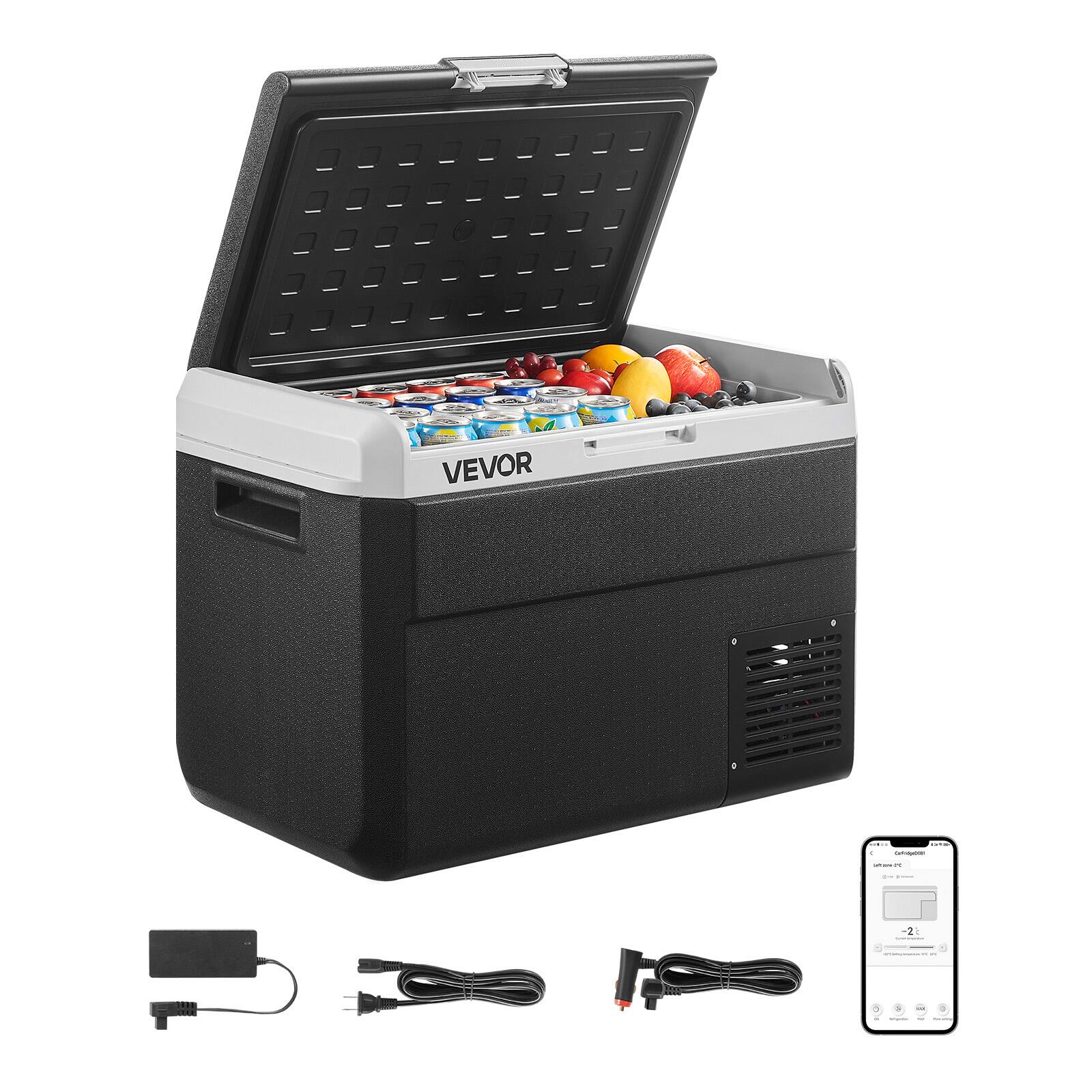 Alt View 5. VEVOR - 12 Volt Car Refrigerator, 52.8QT/50L Car Fridge, Portable Electric Cooler with -4℉~68℉ Adjustable Temperature - Black.