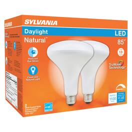 Sylvania - Natural BR40 E26 (Medium) LED Floodlight Bulb Daylight 85 Watt Equivalence 2 pk