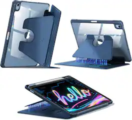 Fintie - Case for iPad Air 11-inch (M4/M3/M2) & iPad Air 4th/5th Gen 10.9 inch | Clear Hard PC Back Cover with Magnetic Stand - Blue
