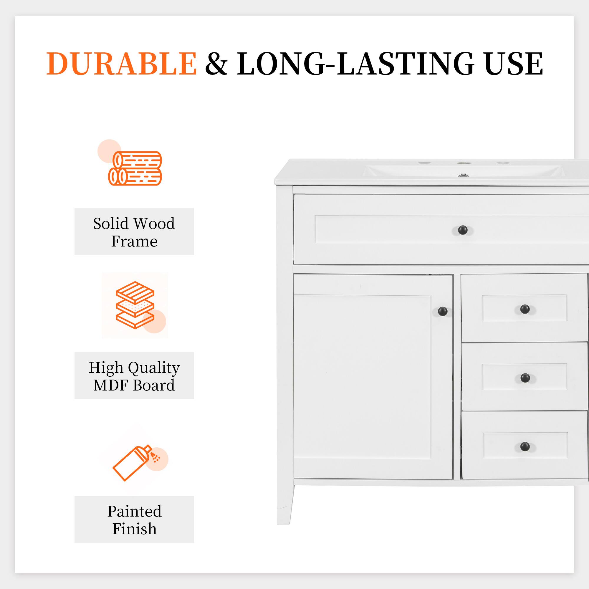 DURABLE & LONG-LASTING USE

- Solid Wood Frame
- High Quality MDF Board
- Painted Finish