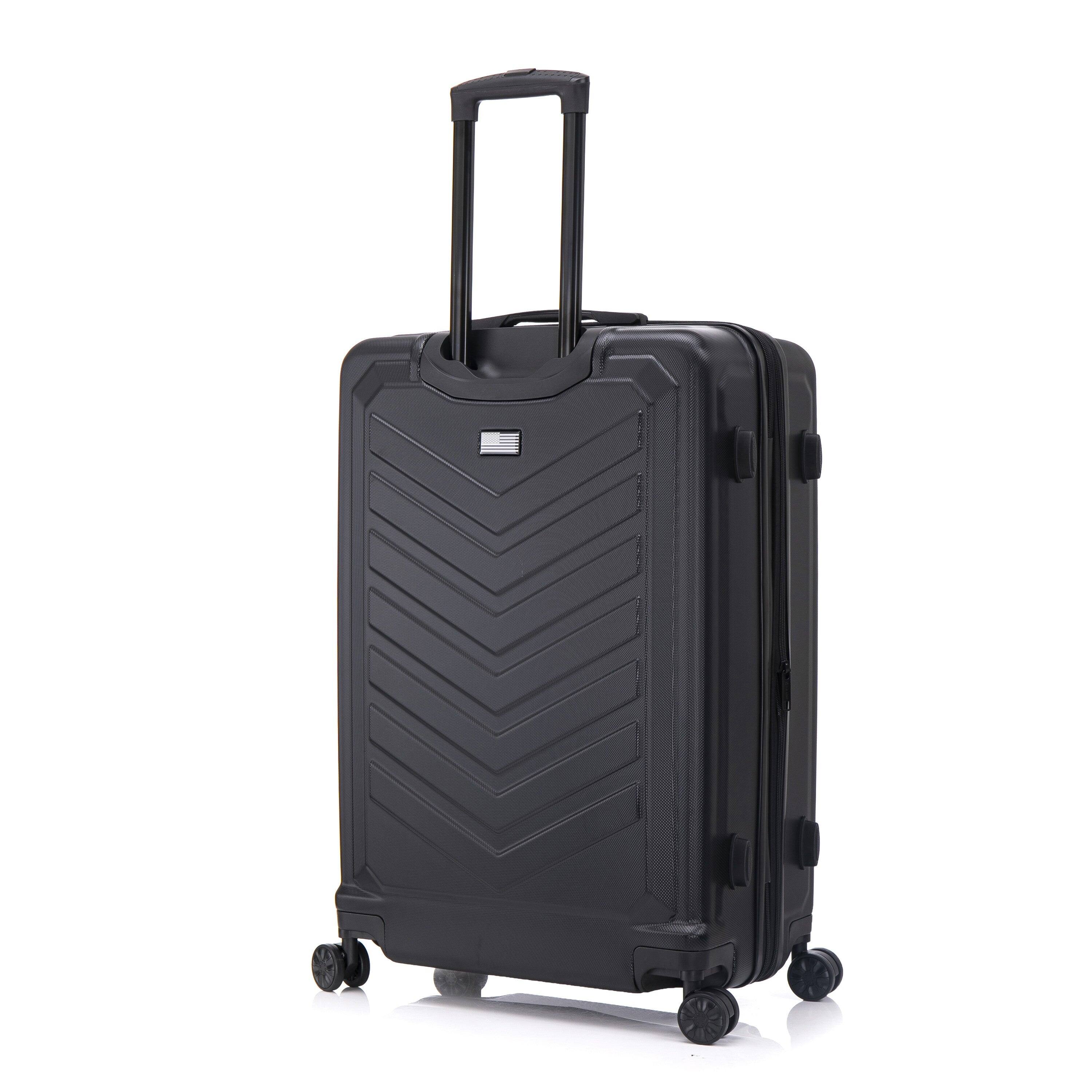 Alt View 4. US Army - FOX PRO 3-piece Luggage Set 20"/24"/28" Expandable Suitcases with TSA Lock - BLACK.