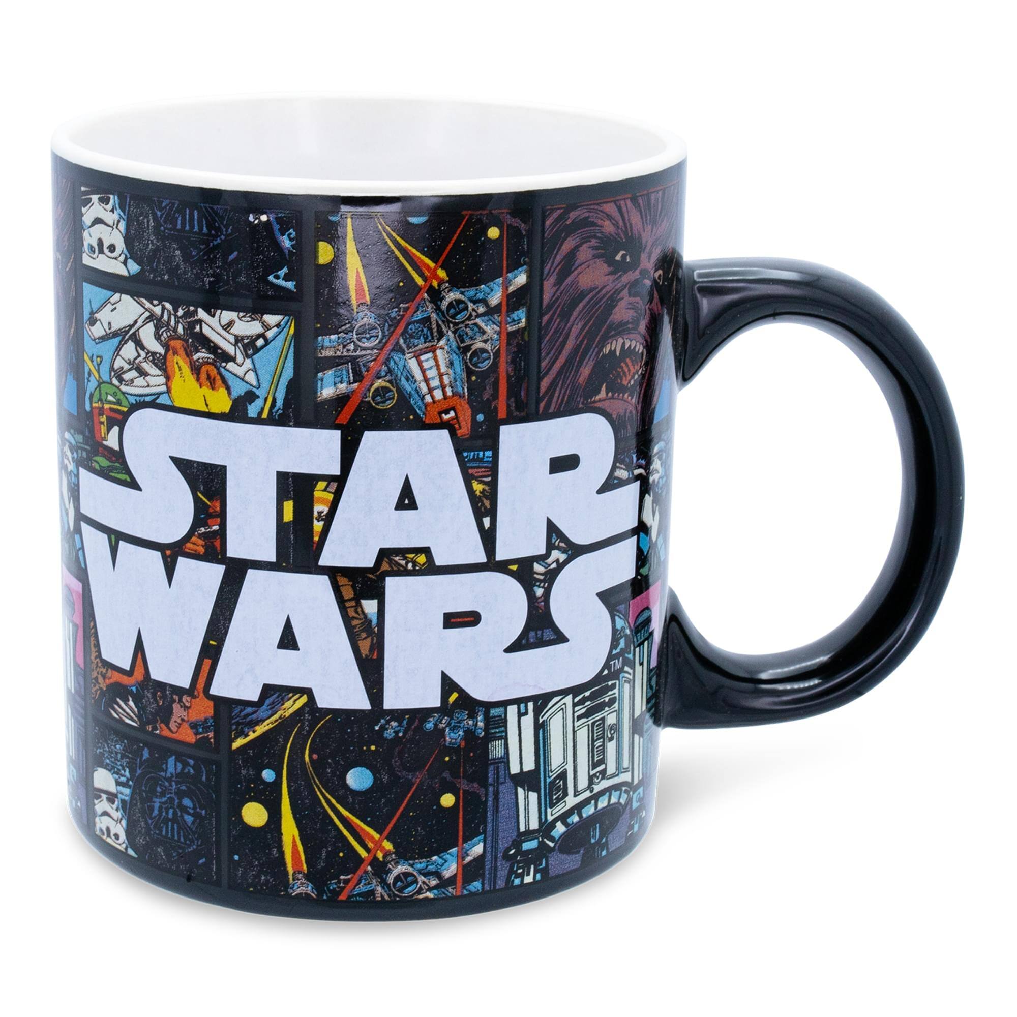 Silver Buffalo - Star Wars Allover Comic Print Ceramic Mug | Holds 20 Ounces - Black