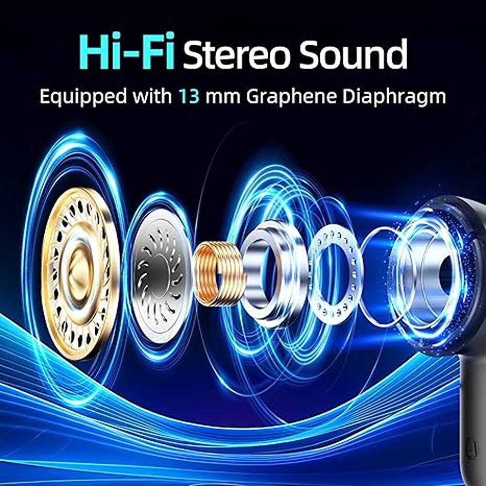 Hi-Fi Stereo Sound  
Equipped with 13 mm Graphene Diaphragm