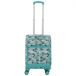 Tommy Bahama - Palm Print 21.5" Expandable Softside Carry-On Spinner - Aqua