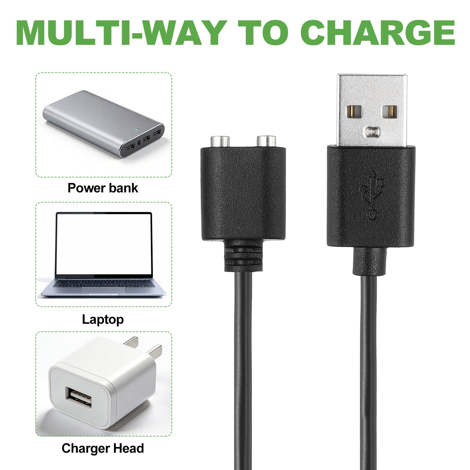 MULTI-WAY TO CHARGE

- Power bank
- Laptop
- Charger Head