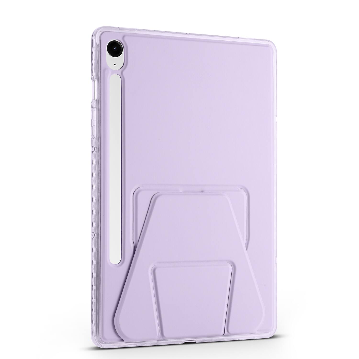 Alt View 2. Dteck - Slim Faux Leather Case for Samsung Galaxy Tab S10 FE / S10 / S9 / S9 FE,Soft Silicone Bumper Shell with Foldable Stand - Purple.