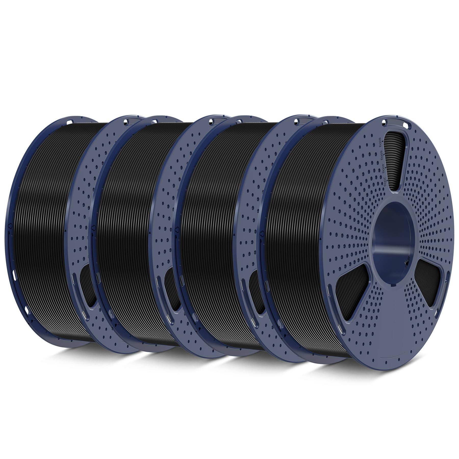 Angle. GlowWise - 4KG PETG 3D Filament (4x1KG), low stringing & great layer adhesion. Individually vacuum packed. 4 colors inc. black. - Black.