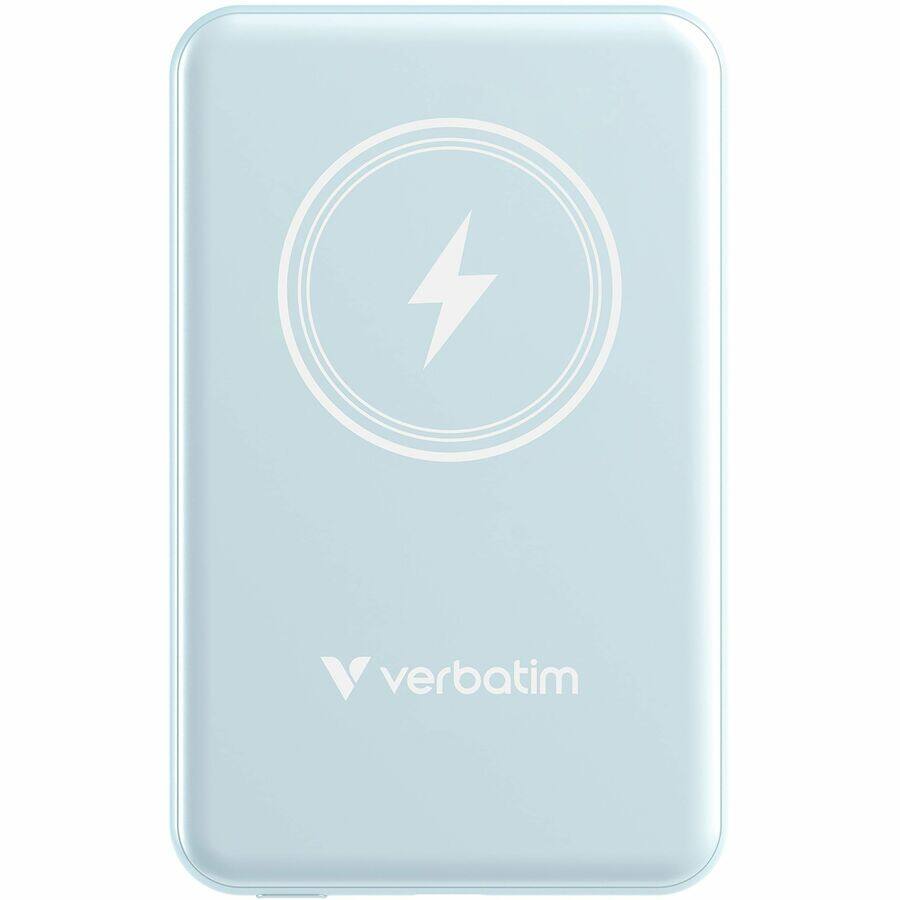 Alt View 5. Verbatim - Verbatim Charge 'n' Go Magnetic Wireless Power Bank 5000 mAh - Blue - For Smartphone - 5000 mAh - 20 W - USB Type-C.