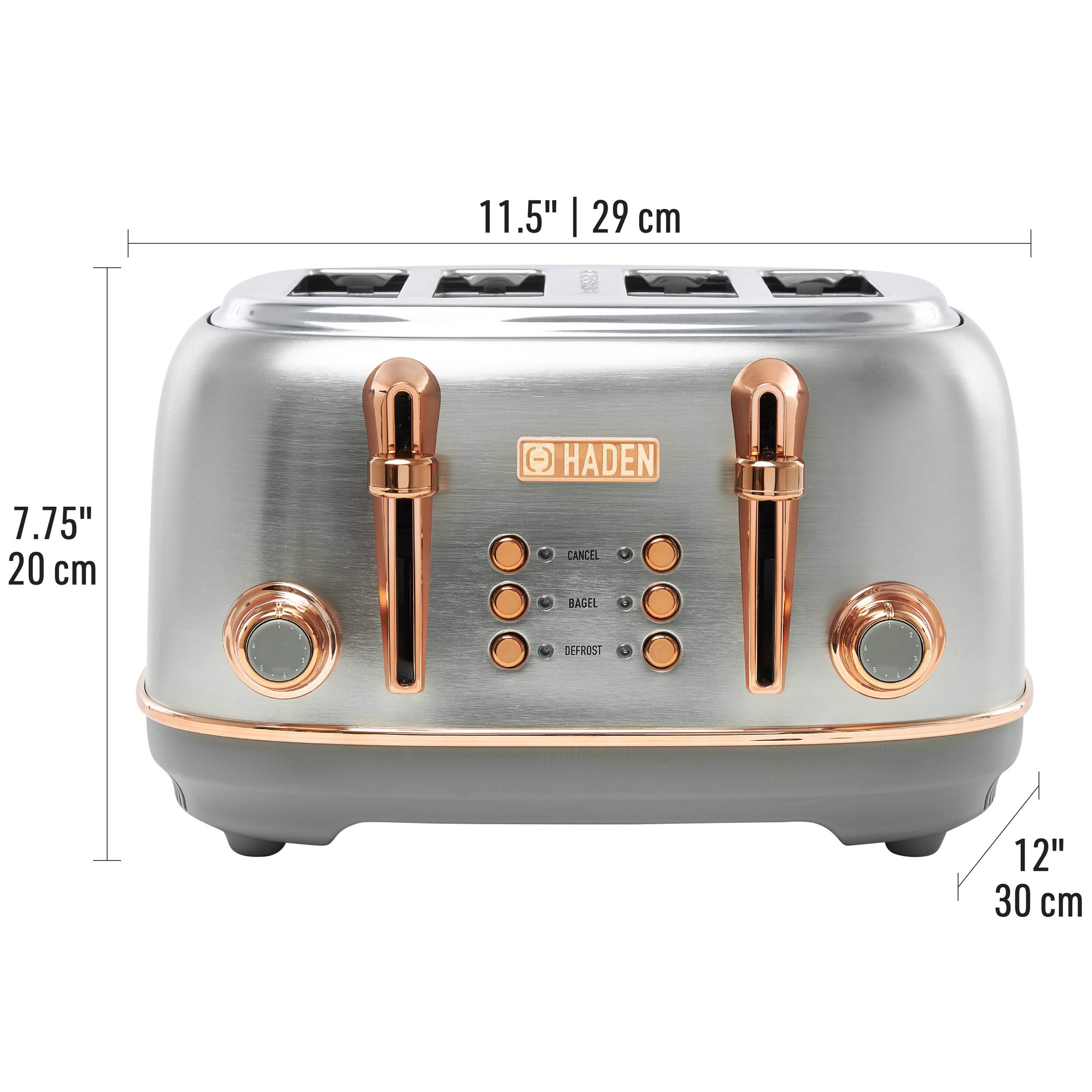 Alt View 1. Haden - Heritage 4 Slice Toaster - Steel/Copper.
