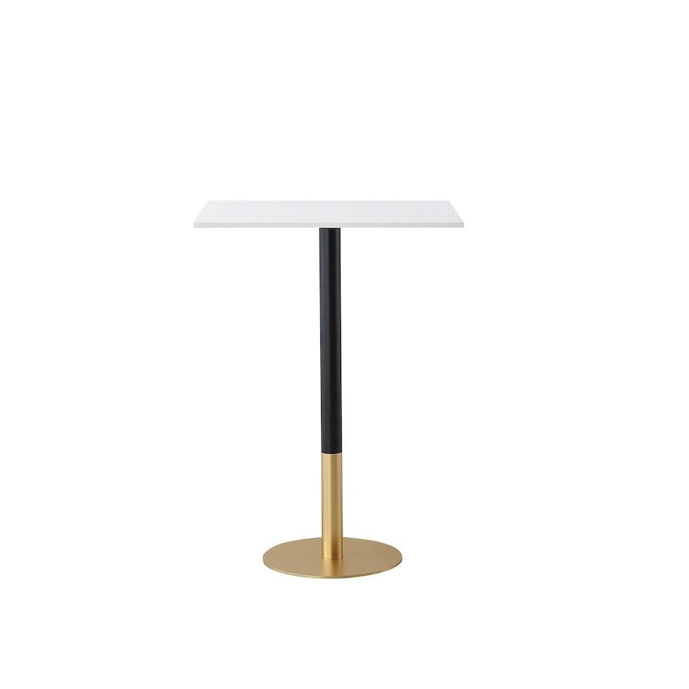 Back. Elegant Decor - Ronan 28 Inch Pub Table In White - White And Gold.