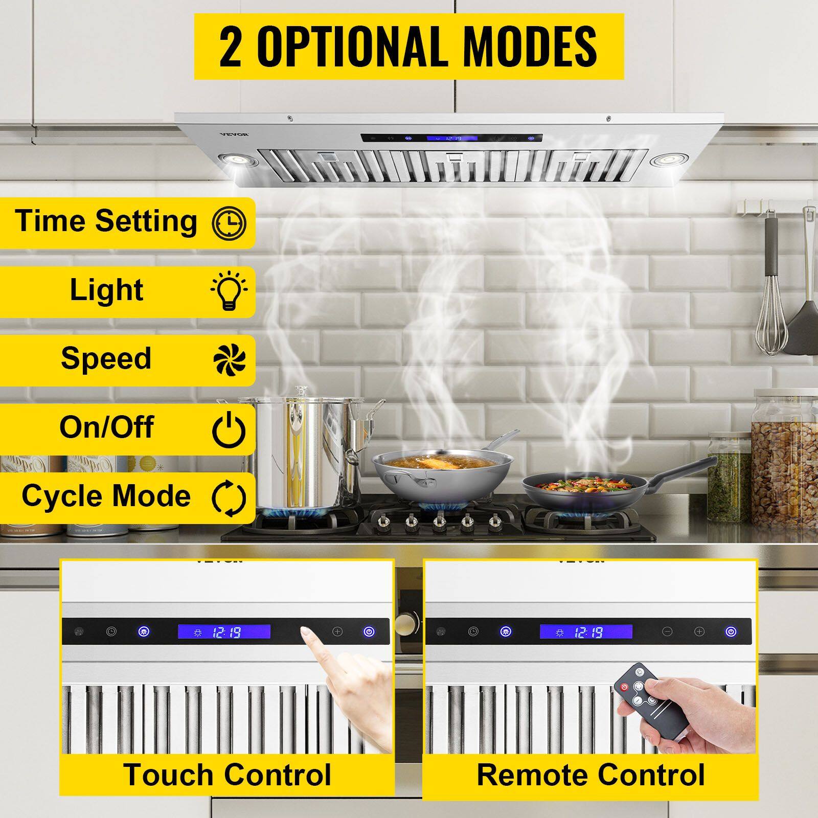 2 OPTIONAL MODES

- Time Setting
- Light
- Speed
- On/Off
- Cycle Mode

Touch Control

Remote Control