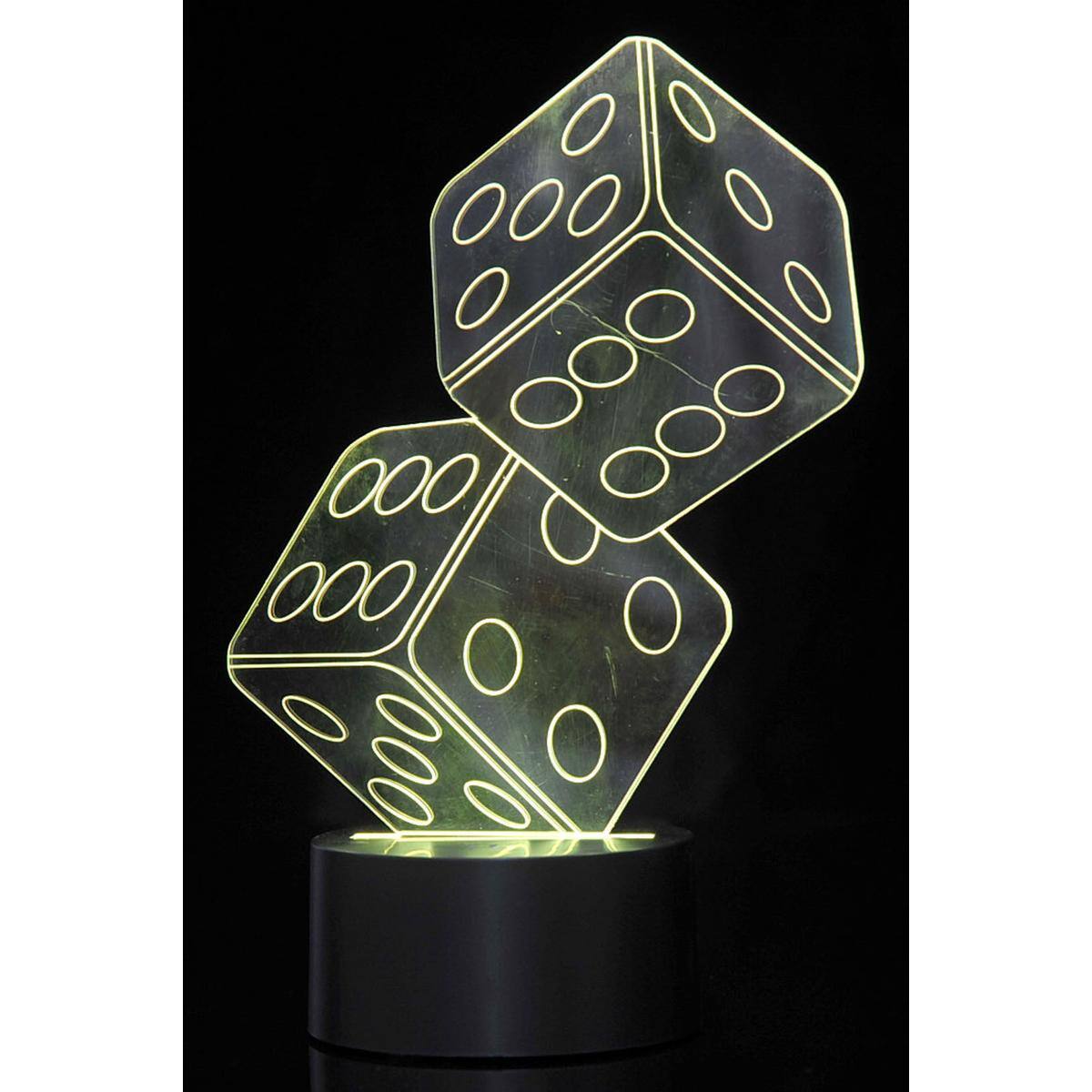Back. JuzToys - 3D Night Light for Kids, 3D Dice Lighting Laser Cut Precision LED Lights, LED Lamp for Bedrooms and Offices - Black.