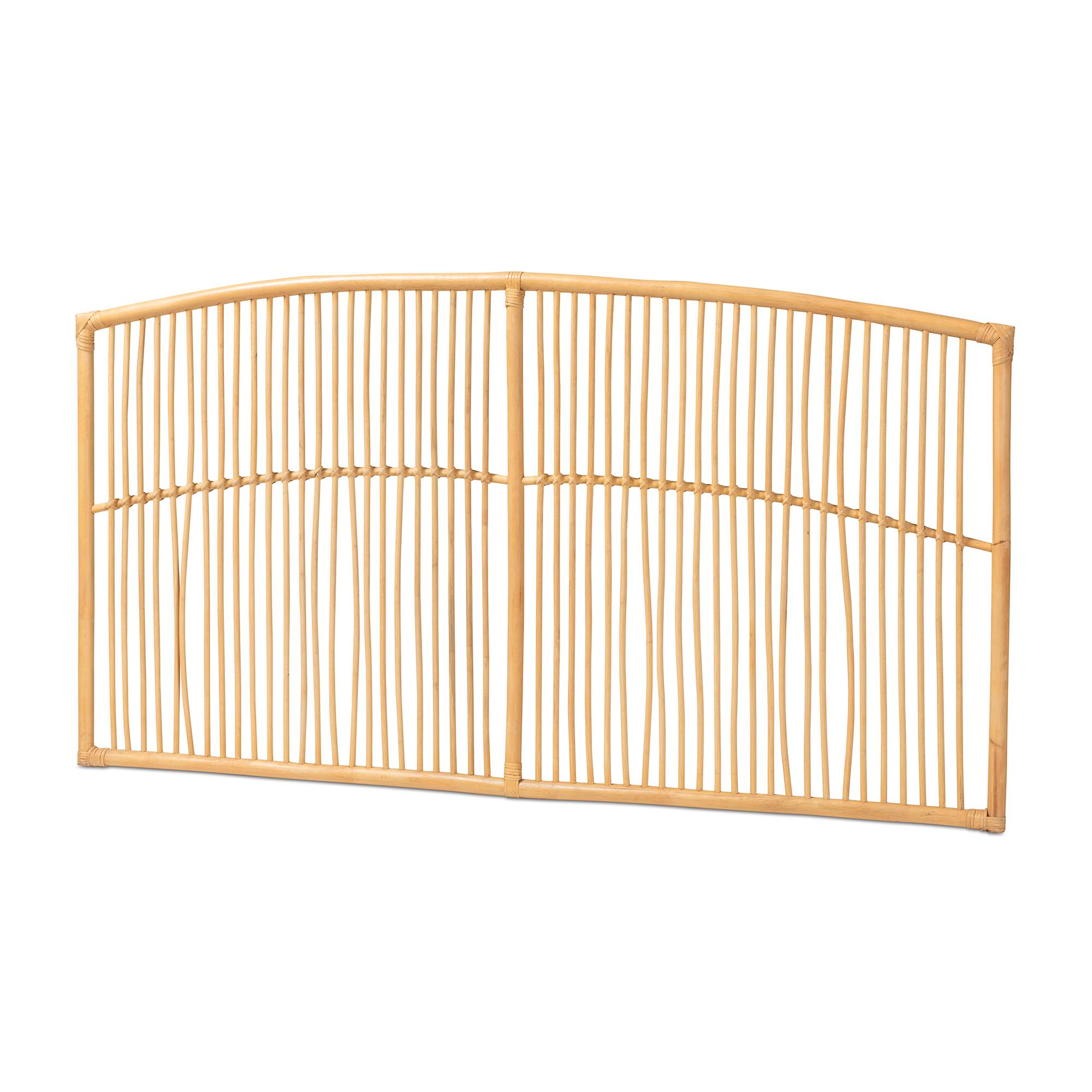 bali & pari - Malvina Modern Bohemian Rattan Queen Size Wall-mount Headboard - Natural Brown price history on PriceWatchPro