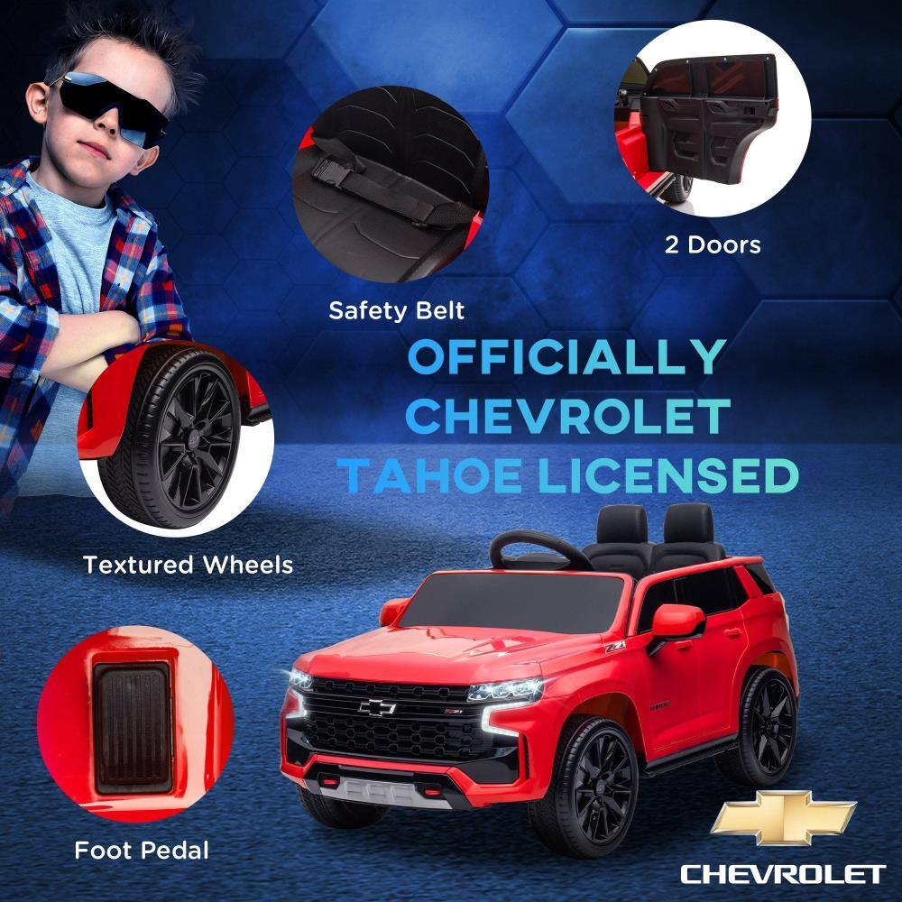 OFFICIALLY CHEVROLET TAHOE LICENSED

- Safety Belt
- 2 Doors
- Textured Wheels
- Foot Pedal