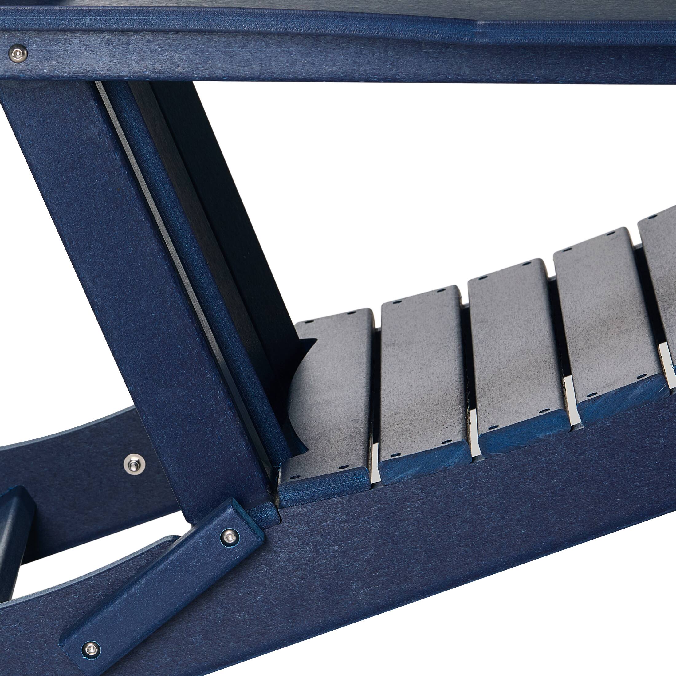 Alt View 5. WestinTrends - WestinTrends Malibu Outdoor HDPE Folding Poly Adirondack Chairs (Set of 4) - Navy Blue.