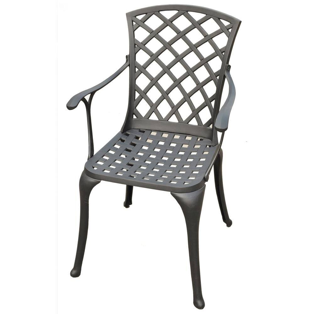 Alt View 1. Outdoor Escape - Black outdoor armchair set with high backrests and sturdy construction - Black.