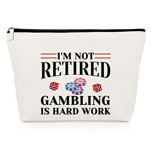 DORLUKFU - Gambler Gifts for Women Casino Makeup Bag Lover Retirement Gambling Cosmetic Bag Slots Slot Machine Lucky Dice Birthday - Gambler Bingo Gifts