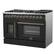 Angle. Forno Appliances - 48 in. Wide 8 Burner Galiano 6.58 Cu. Ft. Freestanding Dual Fuel True Convection Range - Black.