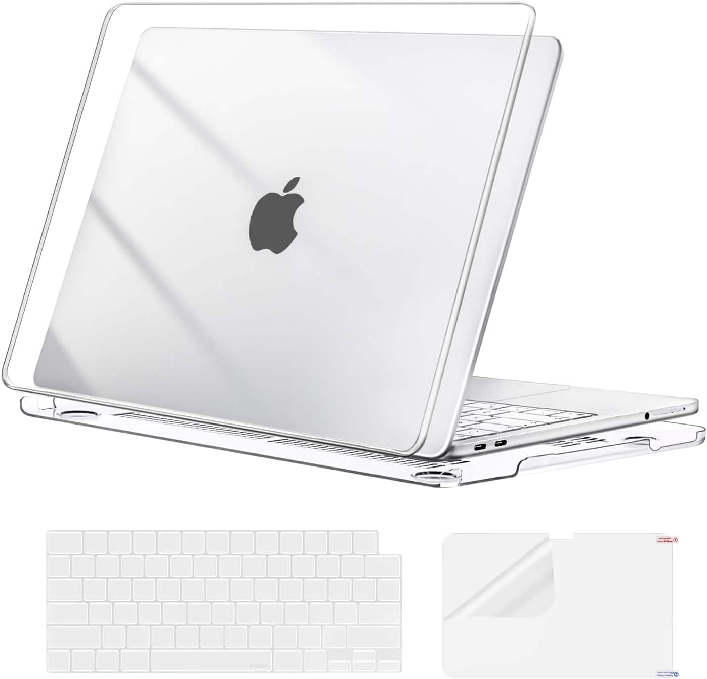 mosiso - MacBook Neo 13-inch A3404 (A18 Pro) Hard Shell Case with Keyboard Covers & Screen Protector - Crystal Clear
