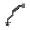 Front. MSI - MT201 Single Monitor Arm – Heavy Duty Adjustable Spring Desk Mount, VESA Compatible, 17–49in, 44 lbs, Clamp & Grommet - Matte Black.