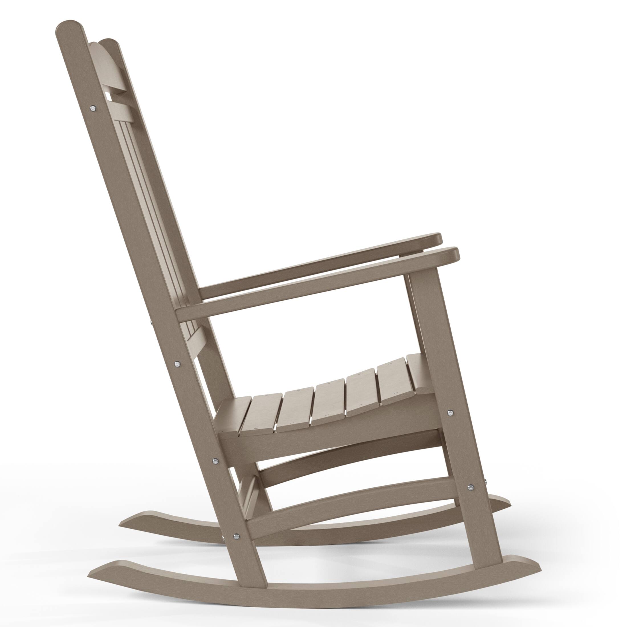 Left. WestinTrends - WestinTrends Malibu Outdoor / Patio rocking chair - Weathered Wood.