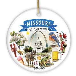 OrnamentallyYou - Artistic Missouri State Themes and Landmarks Christmas Ornament - Multi-colored