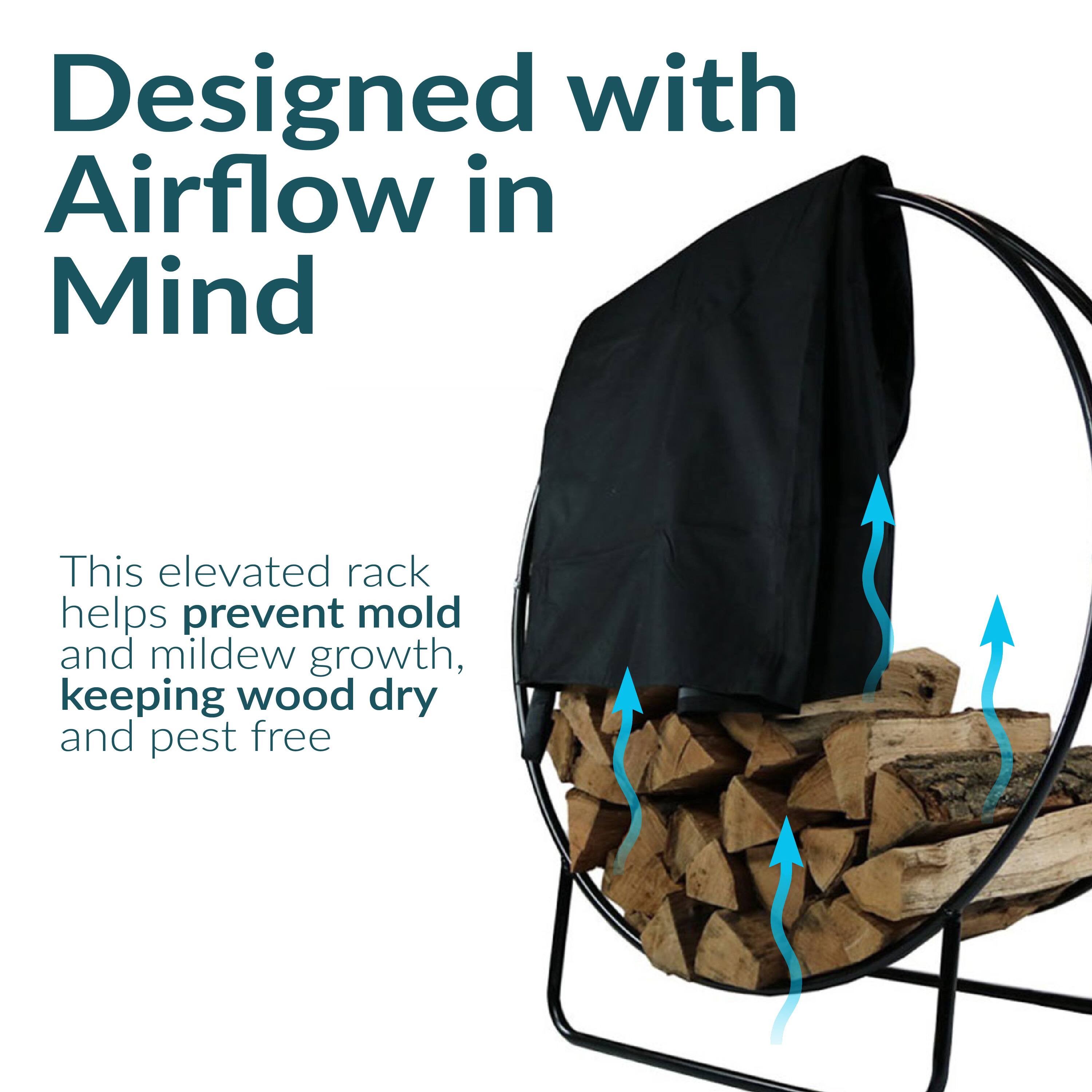 Designed with Airflow in Mind

This elevated rack helps prevent mold and mildew growth, keeping wood dry and pest free