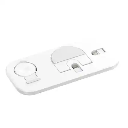 Front. Stock Preferred - 3-in-1 15W Wireless Charging Dock Station for iPhone 14/13/12/11, Apple Watch, AirPods - White.