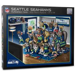YouTheFan - Seattle Seahawks Purebred Fans 18'' x 24'' A Real Nailbiter 500-Piece Puzzle - Multicolor
