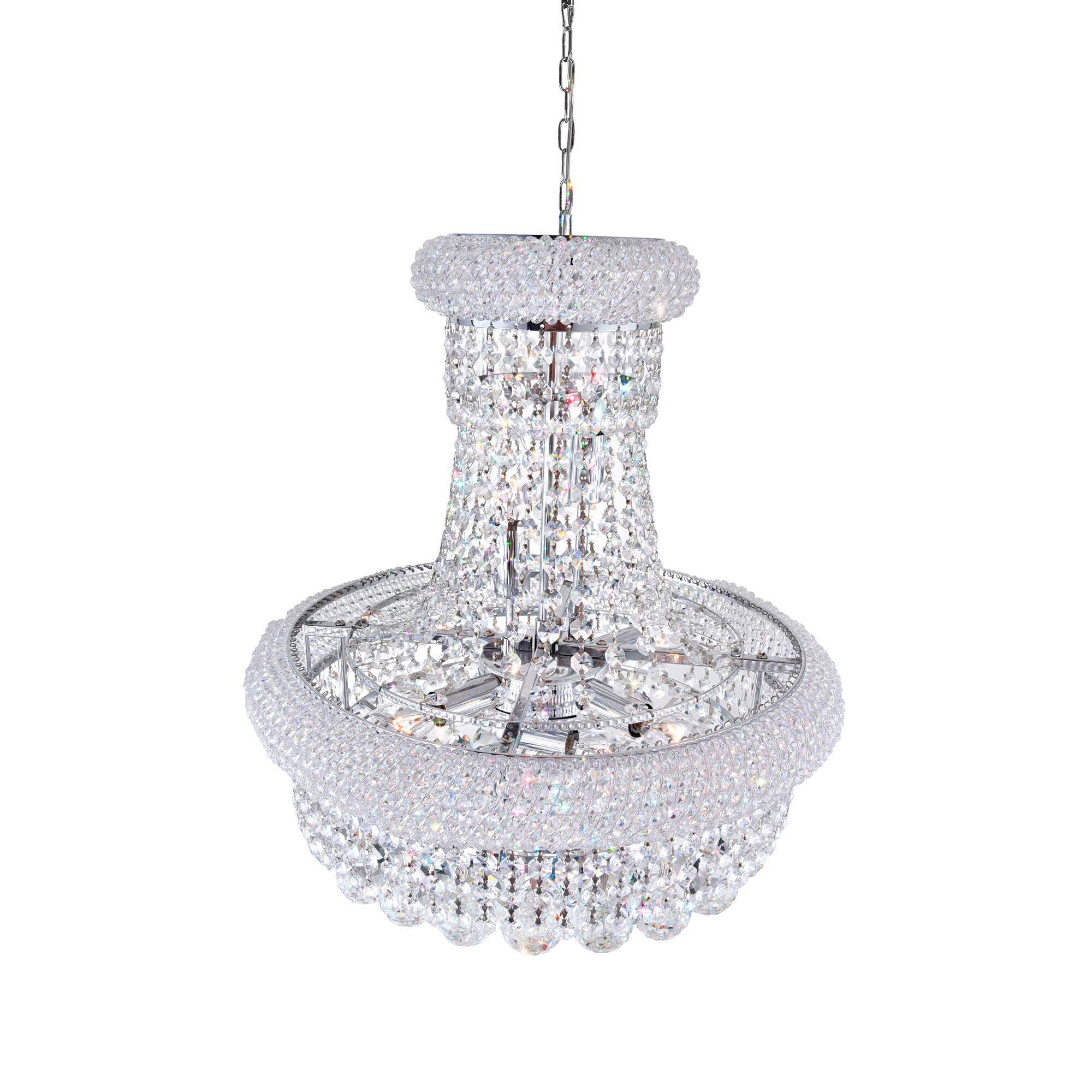 Back. CWI Lighting - Empire 8 Light Down Chandelier With Chrome Finish - Chrome.