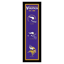 Sporticulture - Minnesota Vikings 8" x 26" Established Date and Heritage Framed Wall Art - Multicolor