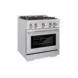 ZLINE - 30” Select Dual Fuel Stainless Steel Range w/ 4 Burner Cooktop & Convection Oven (HDR30) - Stainless Steel