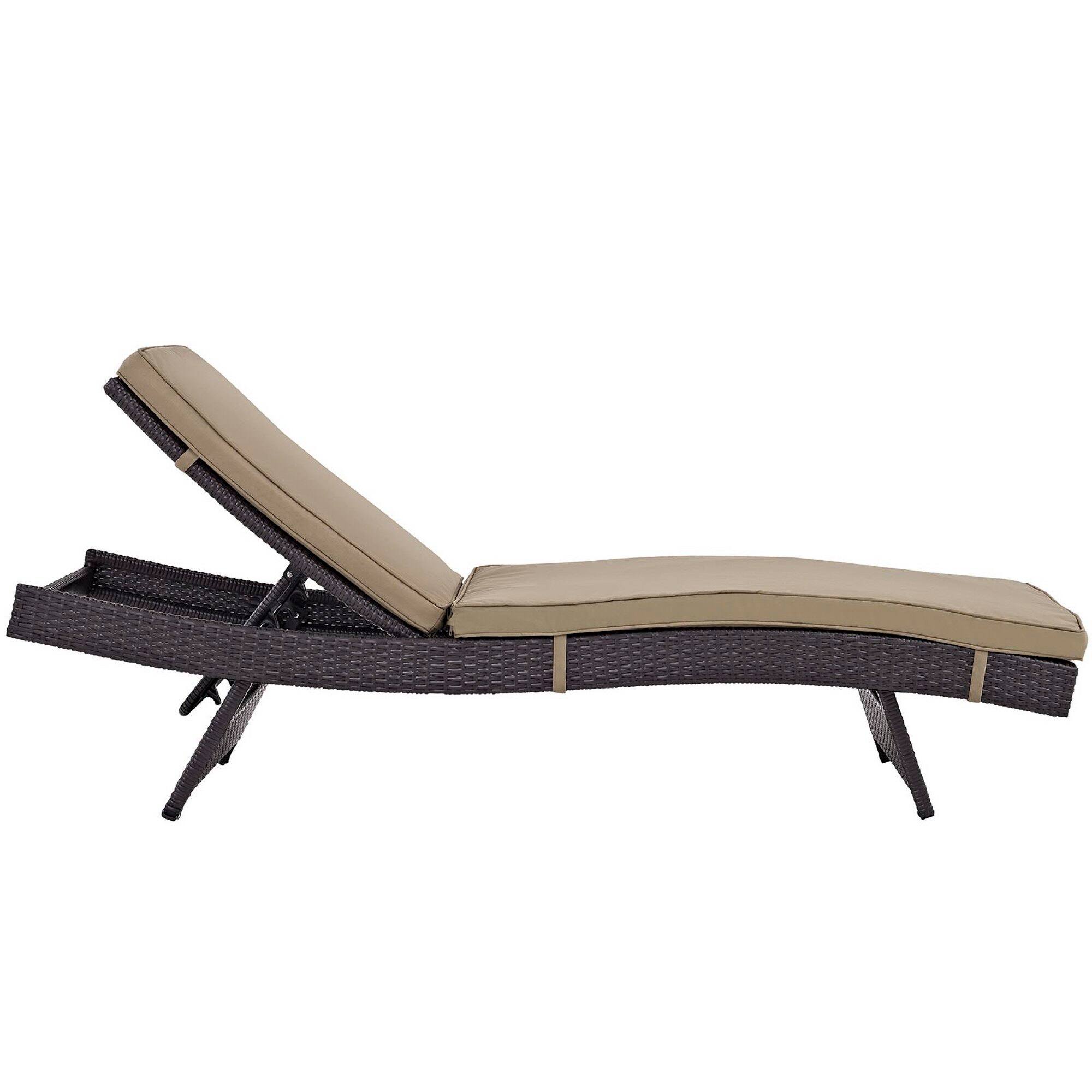 Angle. Modway - Convene Outdoor Patio Chaise Set of 2 - Espresso Mocha.