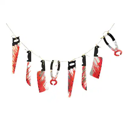 Front. Funworld - Torture Tools 6 Foot Halloween Garland - Red.