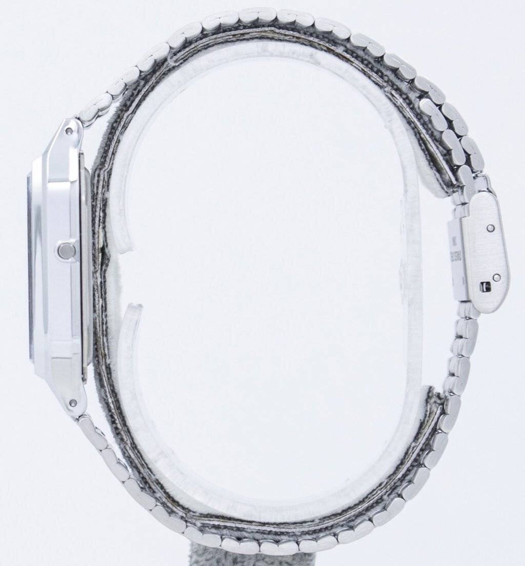 Angle. Casio - Quartz Analog Digital AQ-230A-1DHDF Unisex Watch Dual Time Alarm Stopwatch - Silver.